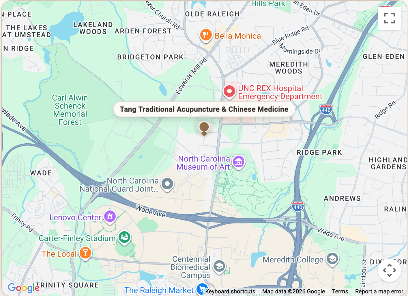 Map image showing clinic location